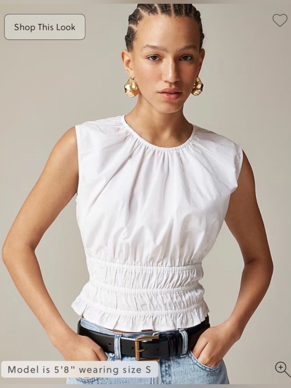 J.Crew Hyacinth top in cotton poplin in white